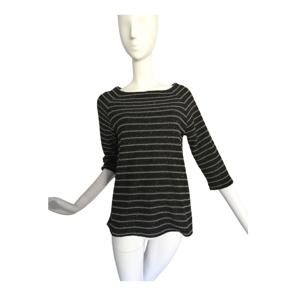 Banana Republic Black and White Striped Top